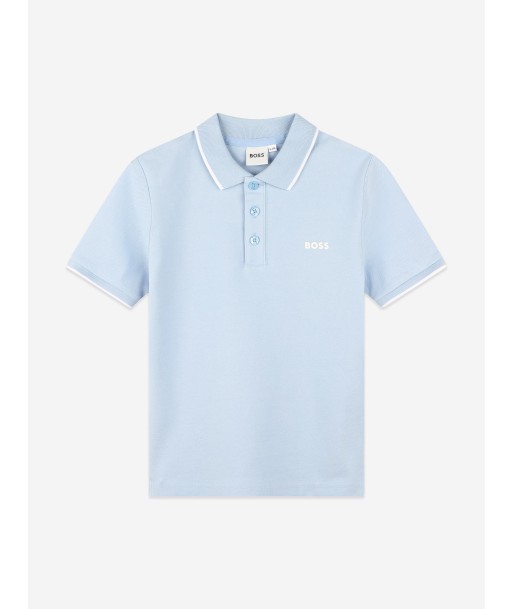 BOSS Boys Logo Print Polo Shirt in Blue votre restaurant rapide dans 