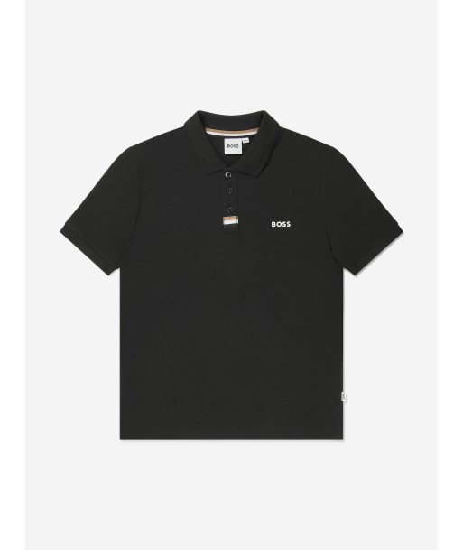 BOSS Boys Logo Print Polo Shirt in Black Venez découvrir notre 