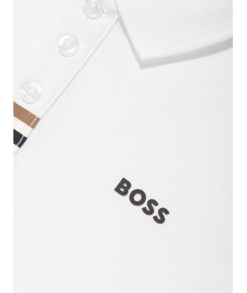 BOSS Boys Logo Print Polo Shirt in White Le MVP de beaucoup