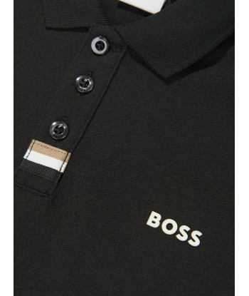 BOSS Boys Logo Print Polo Shirt in Black Venez découvrir notre 