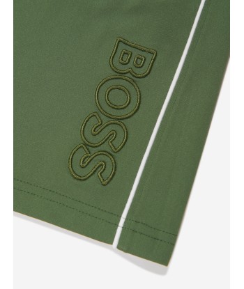 BOSS Boys Embroidered Logo Shorts in Green acheter en ligne