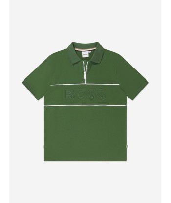 BOSS Boys Embroidered Logo Polo Shirt in Green l'achat 