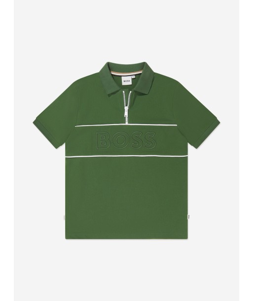 BOSS Boys Embroidered Logo Polo Shirt in Green l'achat 