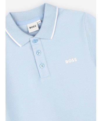 BOSS Boys Logo Print Polo Shirt in Blue votre restaurant rapide dans 