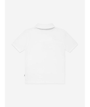 BOSS Boys Logo Print Polo Shirt in White Le MVP de beaucoup