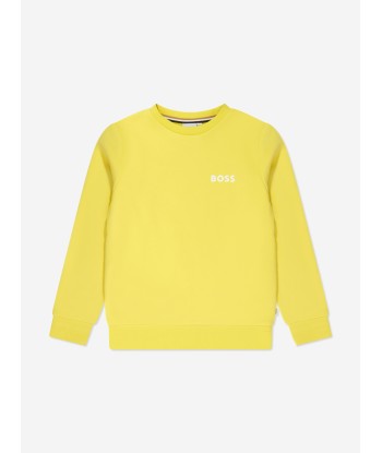 BOSS Boys Logo Print Sweatshirt in Yellow Par le système avancé 