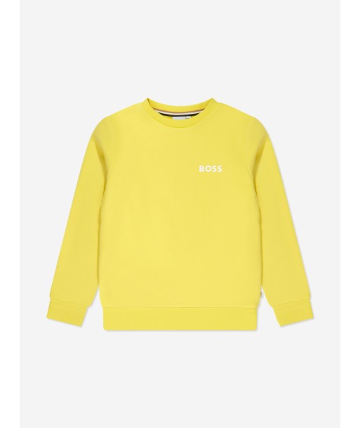 BOSS Boys Logo Print Sweatshirt in Yellow Par le système avancé 