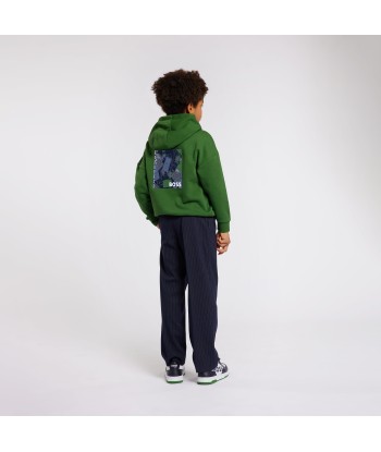 BOSS Boys Logo Print Hoodie in Green destockage