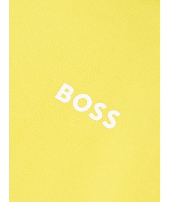 BOSS Boys Logo Print Sweatshirt in Yellow Par le système avancé 