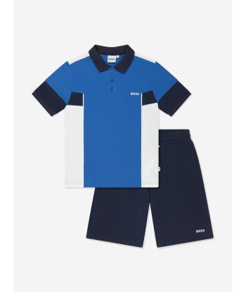 BOSS Boys Polo Shirt And Shorts Set in Blue Voir les baskets