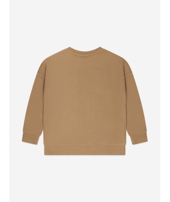 BOSS Boys Embossed Logo Sweatshirt in Beige de l' environnement