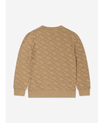 BOSS Boys Knitted Monogram Jumper in Beige ouvre sa boutique