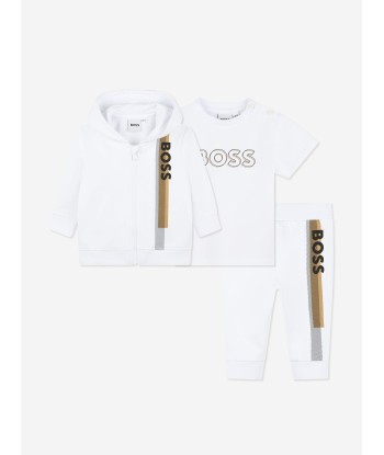 BOSS Baby Boys 3 Piece Tracksuit Set in White des créatures d'habitude