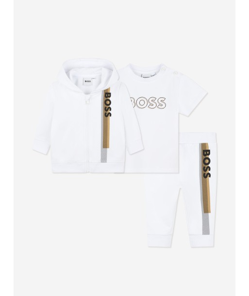 BOSS Baby Boys 3 Piece Tracksuit Set in White des créatures d'habitude