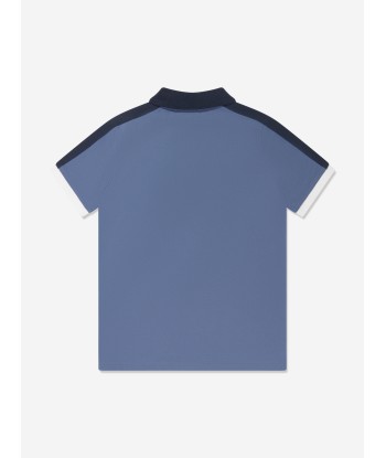 BOSS Boys Logo Print Polo Shirt in Blue Amélioration de cerveau avec