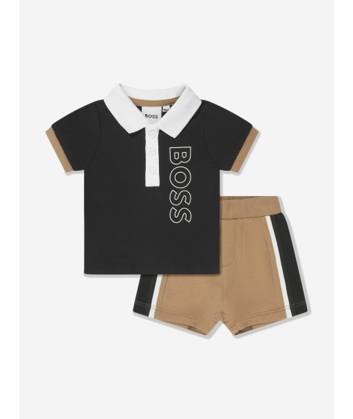 BOSS Baby Boys Polo Shirt And Shorts Set in Black soldes