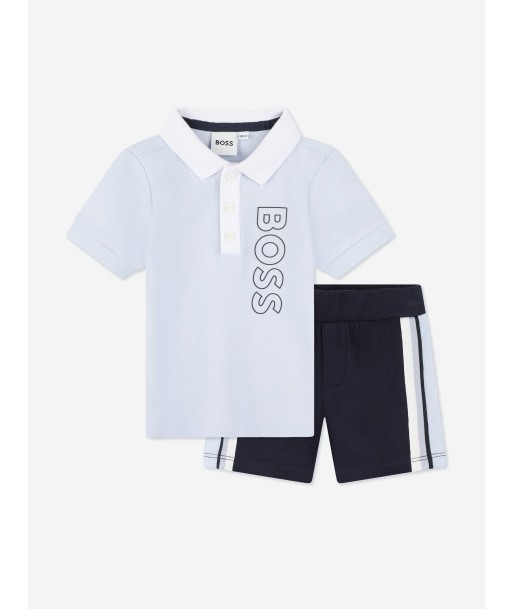 BOSS Baby Boys Polo Shirt And Shorts Set in Blue pas cher 