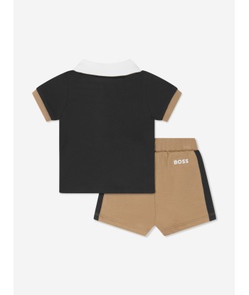 BOSS Baby Boys Polo Shirt And Shorts Set in Black soldes