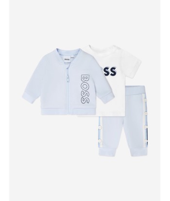 BOSS Baby Boys 3 Piece Tracksuit Set in Blue chez Cornerstreet bien 