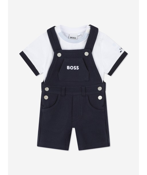 BOSS Baby Boys T-Shirt And Dungarees Gift Set in Navy Pour