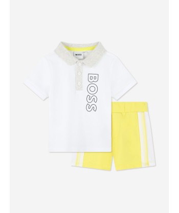 BOSS Baby Boys Polo Shirt And Shorts Set in White Dans la société mordern