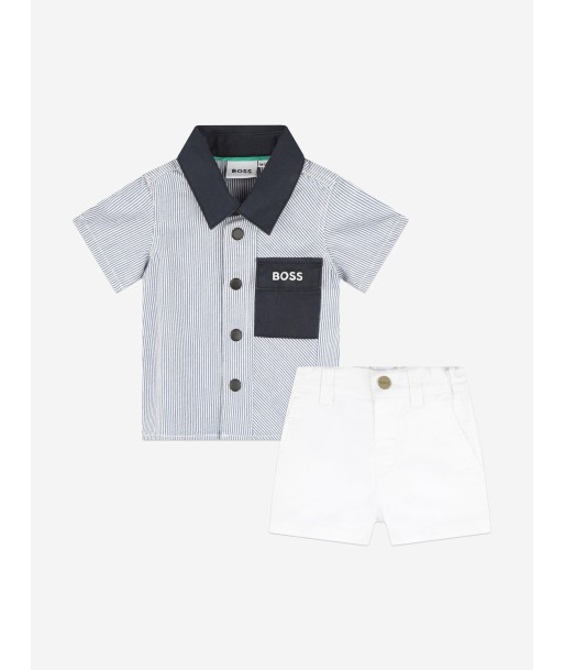 BOSS Baby Boys Shirt And Shorts Gift Set in Blue du meilleur 