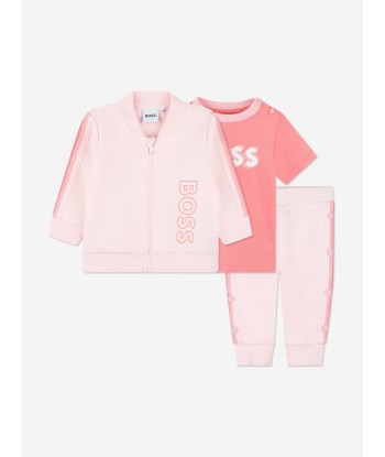 BOSS Baby Girls 3 Piece Tracksuit Gift Set in Pink 50-70% off 