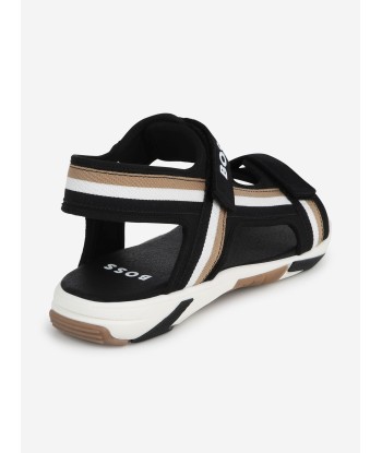 BOSS Boys Logo Sandals in Black de l' environnement