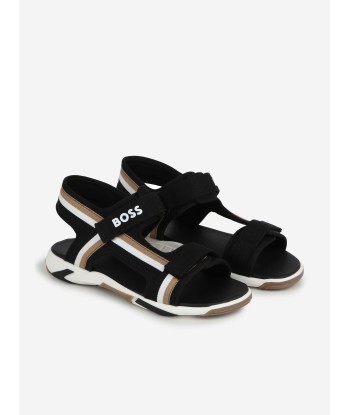 BOSS Boys Logo Sandals in Black de l' environnement