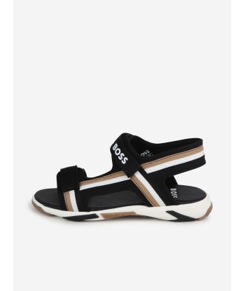 BOSS Boys Logo Sandals in Black de l' environnement