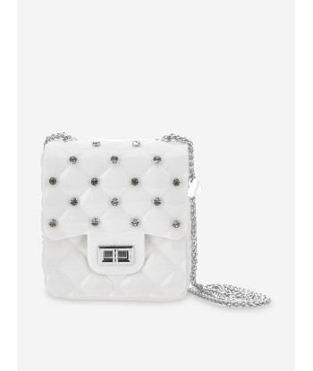 Monnalisa Girls PVC Crossbody Bag in White (21cm) la livraison gratuite