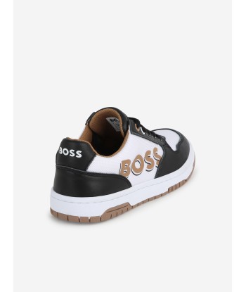 BOSS Boys Leather Logo Trainers in Black suggérées chez