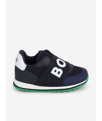 BOSS Boys Logo Trainers in Navy outlet