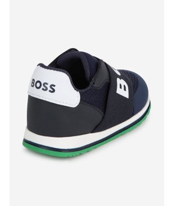 BOSS Boys Logo Trainers in Navy outlet