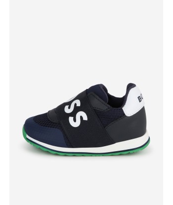 BOSS Boys Logo Trainers in Navy outlet