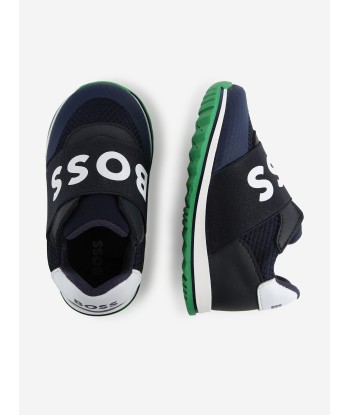 BOSS Boys Logo Trainers in Navy outlet