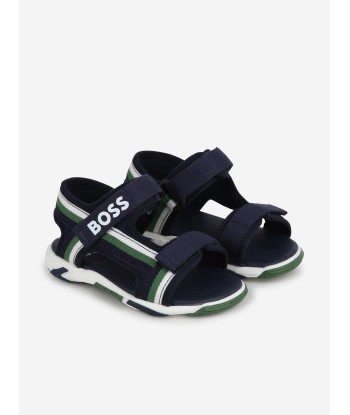 BOSS Baby Boys Strappy Logo Sandals in Navy d'Europe débarque