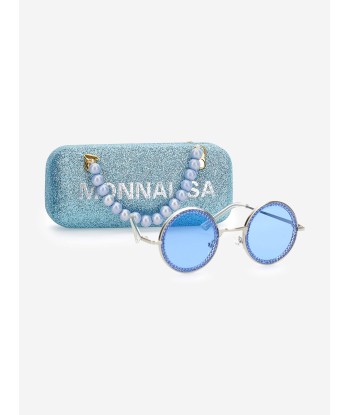 Monnalisa Girls Rhinestone Sunglasses in Blue 50% de réduction en Octobre 2024