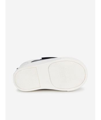 BOSS Boys Leather Logo Trainers in White outlet