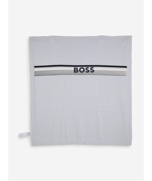 BOSS Baby Boys Cotton Knitted Blanket in White (75cm) À commander