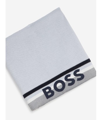 BOSS Baby Boys Cotton Knitted Blanket in White (75cm) À commander