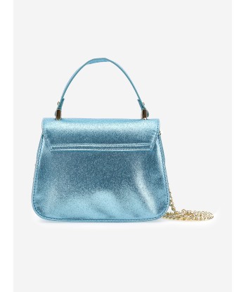 Monnalisa Girls Glitter Bow Handbag in Blue (21cm) pas cher 