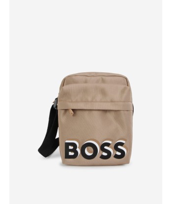 BOSS Boys Logo Messenger Bag in Beige (20cm) de technologie