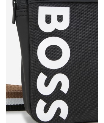 BOSS Boys Logo Messenger Bag in Black (18cm) pas chere