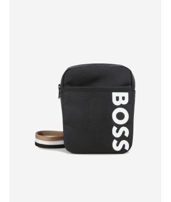 BOSS Boys Logo Messenger Bag in Black (18cm) pas chere