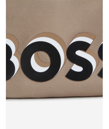 BOSS Boys Logo Messenger Bag in Beige (20cm) de technologie