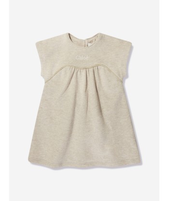 Chloé Baby Girls Embroidered Logo Dress in Beige de votre