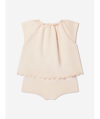 Chloé Baby Girls Organic Cotton Romper in Pink store