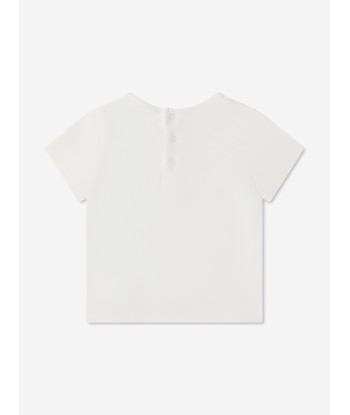 Chloé Baby Girls Embroidered Logo T-Shirt in White Venez découvrir notre 