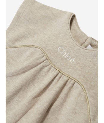 Chloé Baby Girls Embroidered Logo Dress in Beige de votre